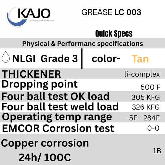 KAJO LC 003 Lithium Complex Grease - Multipurpose NGLI Grade 3